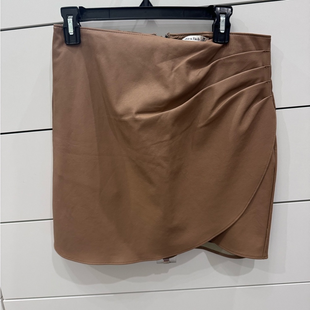 Abercrombie and Fitch Faux Leather Tan Skirt